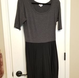 Lularoe nicole grey and black dress, XL